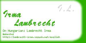 irma lambrecht business card